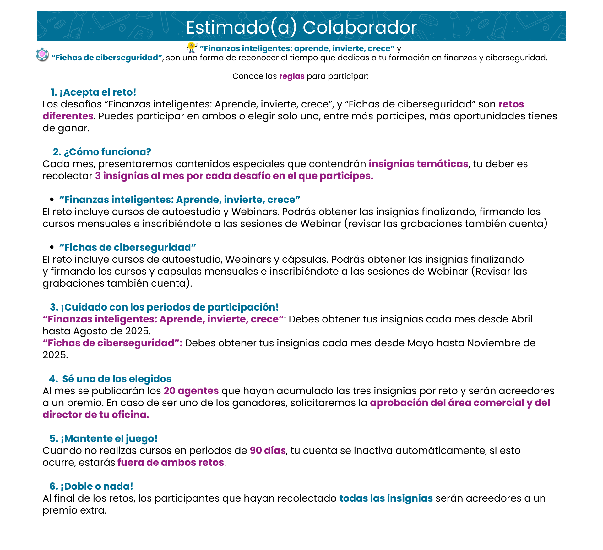 Estimado(a) agente